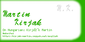 martin kirjak business card